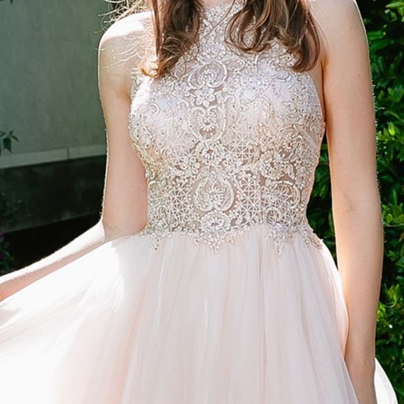 Tulle formal evening gown embroidered - Picture 2 of 7